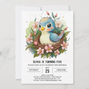 Songbird Children Birthday Inbjudningar