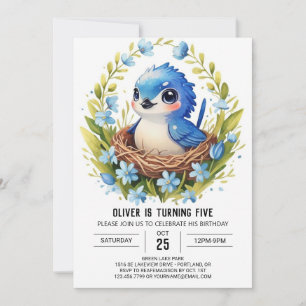 Songbird Elegant Forest Birthday Inbjudningar