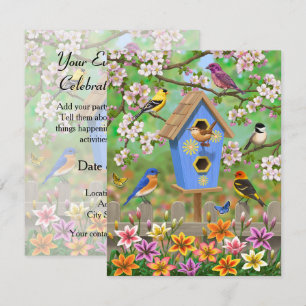 Songbird Lily Garden Birdhouse Inbjudningar