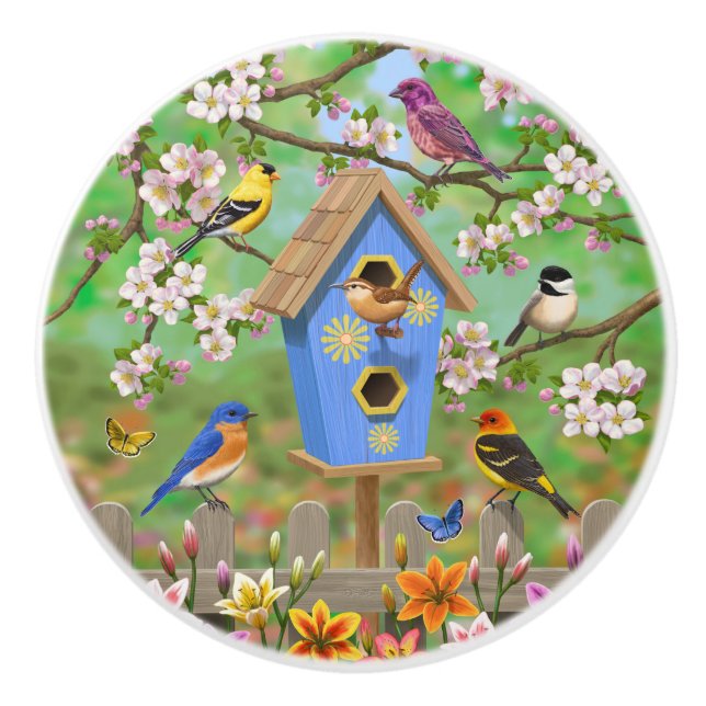 Songbird Lily Garden Birdhouse Knopp (Framsidan)