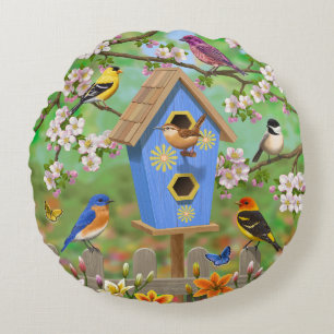 Songbird Lily Garden Birdhouse Rund Kudde