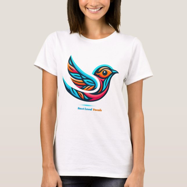 Songbird Nightingale med text Next Level Vocals T Shirt (Framsida)