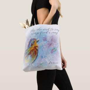 "Songbird of Hope" Tote Bag Tygkasse