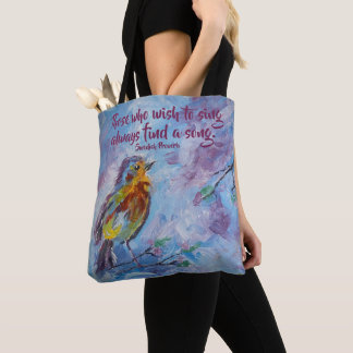 "Songbird of Hope" Tote (medium) Tygkasse