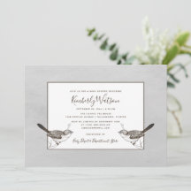 Songbird Pair Baby Shower | Inbjudan till Grått