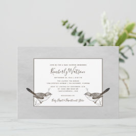 Songbird Pair Baby Shower | Inbjudan till Grått