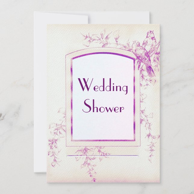 Songbird Shabby chic Möhippa Inbjudningar (Framsida)