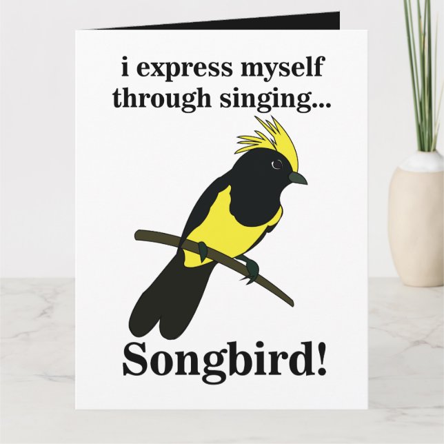 Songbird Tit Bird Funny Fågelskådning Fågelskådare Kort (Framsida)