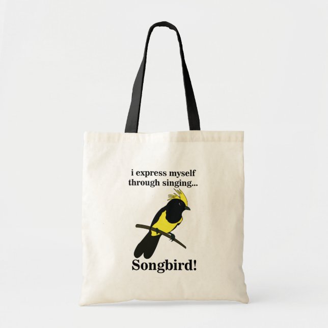 Songbird Tit Bird Funny Fågelskådning Fågelskådare Tygkasse (Framsidan)