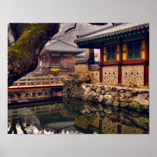 Songgwangsa tempel, Sydkorea, affisch 11x14