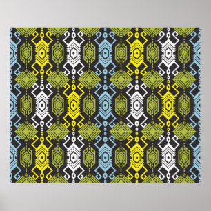 Songket Tenun Geometric Seamless Mönster med Crea Poster