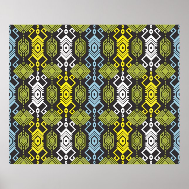 Songket Tenun Geometric Seamless Mönster med Crea Poster (Framsidan)