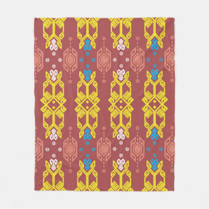 Songket Tenun Geometrik Seamless Mönster med Crea Fleecefilt