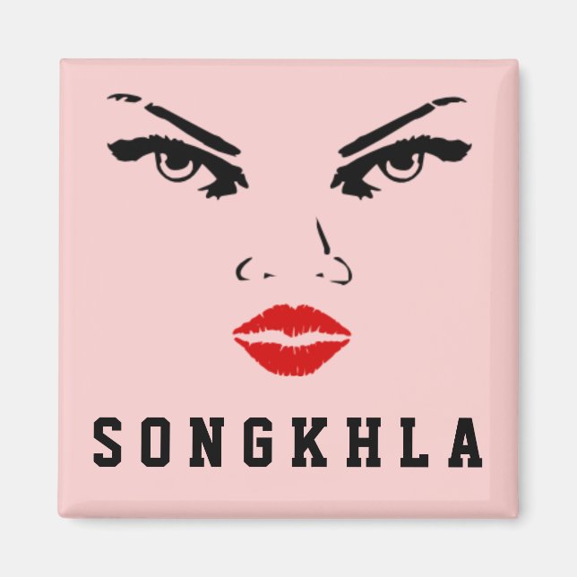 Songkhla, Thailand Woman Girlvän Magnet (Framsidan)