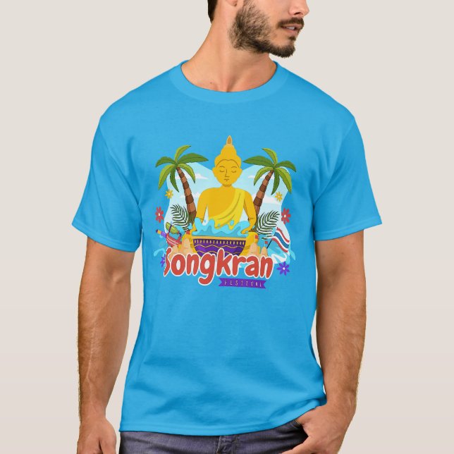 Songkran - Thai nyår och Vatten festival T Shirt (Framsida)