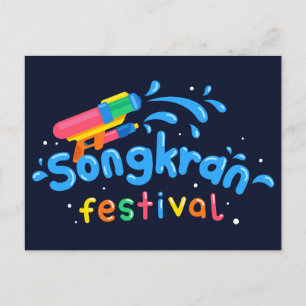 Songkran Watergun Vykort