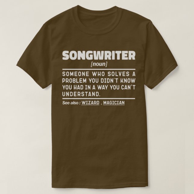 Songwriter Noun Singing Specialist Sarcastic Music T Shirt (Design framsida)