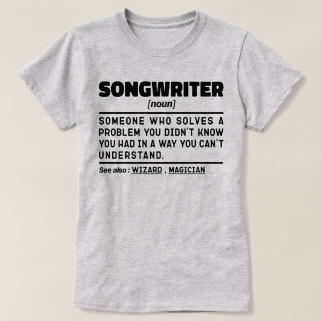 Songwriter Noun Singing Specialist Sarcastic Music T Shirt (Design framsida)