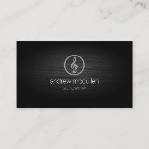 Songwriter Treble Clef Icon Brushed Metall Visitkort