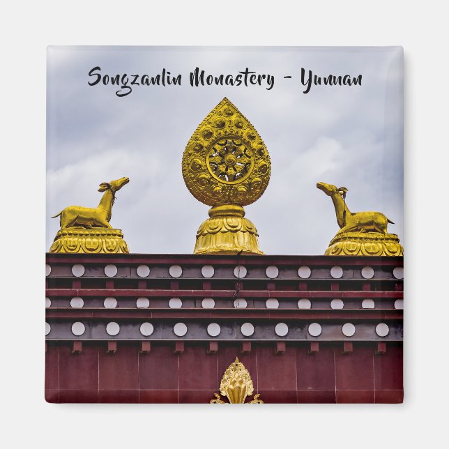 Songzanlin Tibetan Monastery - Yunnan, China Magnet (Framsidan)