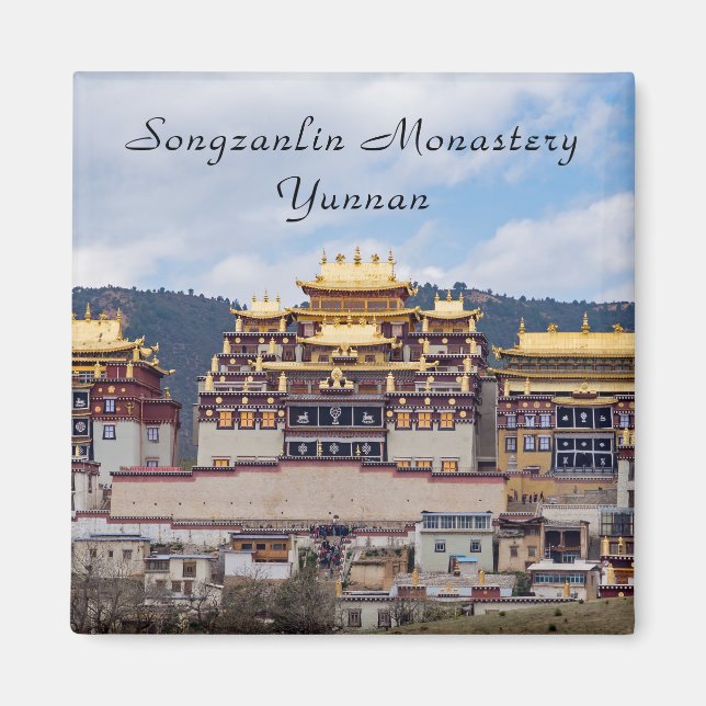 Songzanlin Tibetanskt kloster - Yunnan, China Magnet (Framsidan)