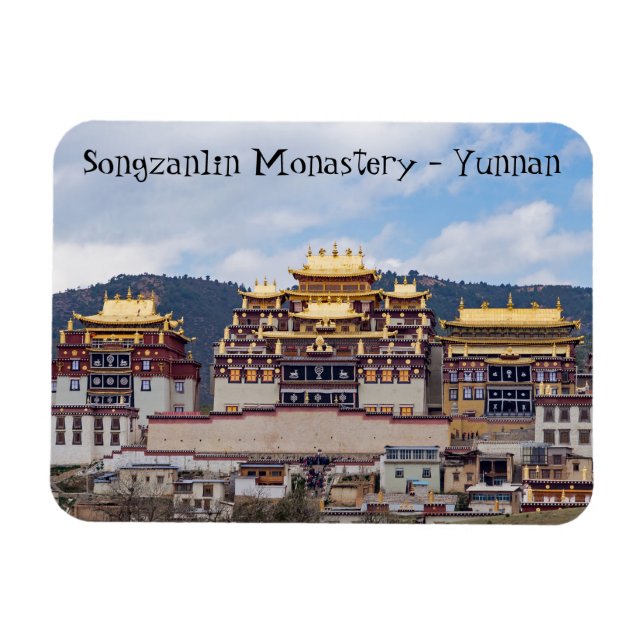 Songzanlin Tibetanskt kloster - Yunnan, China Magnet (Horisontell)