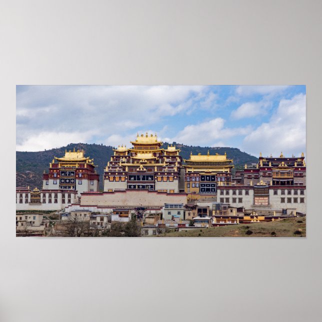 Songzanlin Tibetanskt kloster - Yunnan, China Poster (Framsidan)
