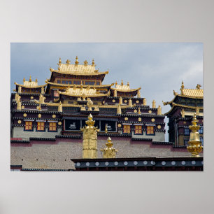 Songzanlin Tibetanskt kloster - Yunnan, China Poster