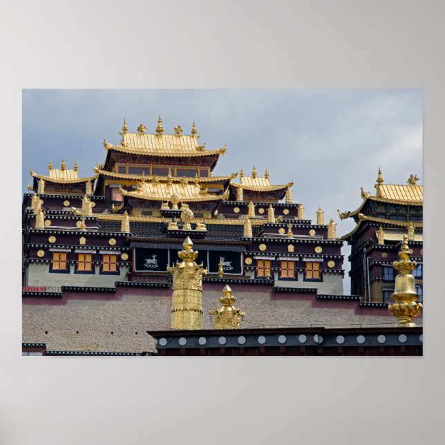 Songzanlin Tibetanskt kloster - Yunnan, China Poster (Framsidan)