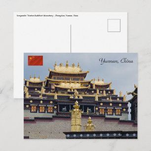 Songzanlin Tibetanskt kloster - Yunnan, China Vykort