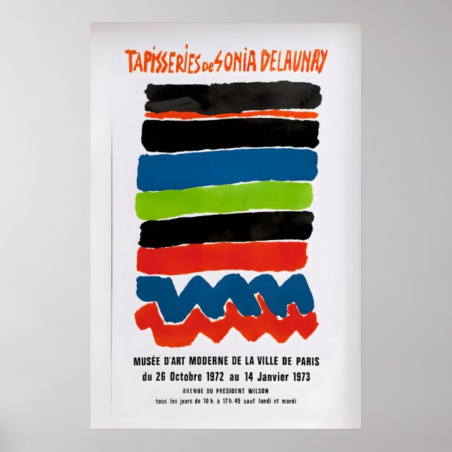Sonia Delaunay utställning affisch 1973 Vintage ko (Framsidan)