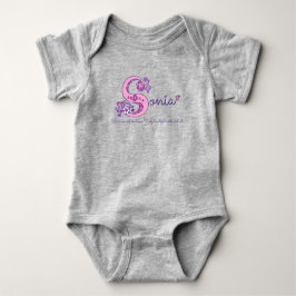 Sonia Flickor namn och S monogram baby romper Tröja
