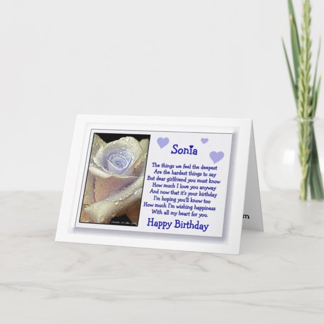 Sonia / Grattis på födelsedagen Kort (Framsida)