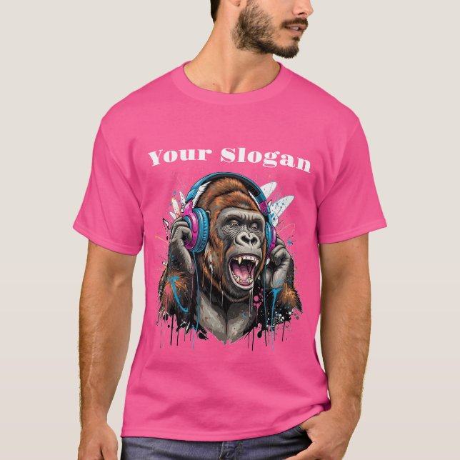Sonic Ape Canvas: Utforma ditt eget hörlursgorill T Shirt (Framsida)