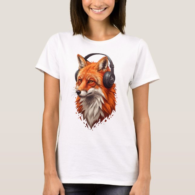 Sonic Flame – Abstract Fox in Motion T Shirt (Framsida)