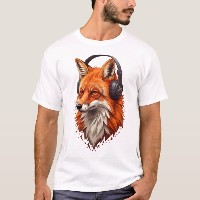 Sonic Flame – Abstrakt räv i rörelse T Shirt (Framsida)