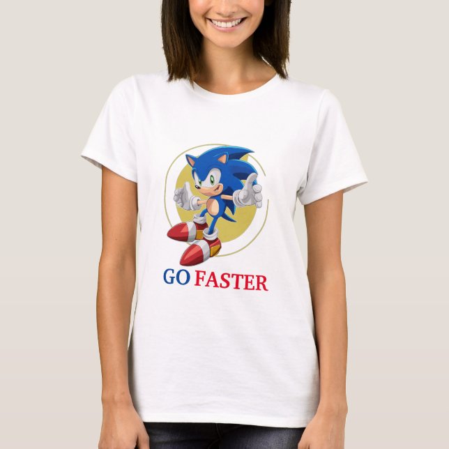 Sonic Go Snabbare T Shirt (Framsida)