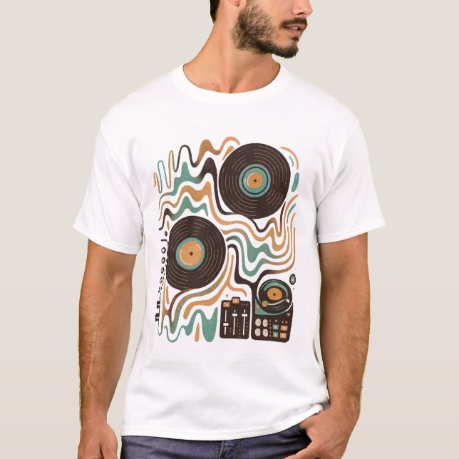 🎶 Sonic Mosaic - Abstrakt DJ Vibes T Shirt (Framsida)