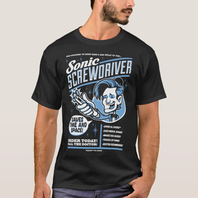 Sonic Screwdriver Ad  retro T Shirt (Framsida)