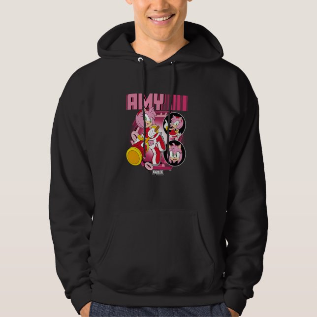 Sonic The Hedgehog Amy Ro Multi Pose Poster Hoodie (Framsida)