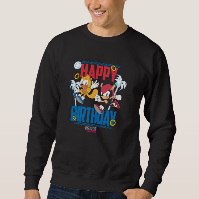 Sonic The Hedgehog Happy Birthday Mighty and Ray B Lång Ärmad Tröja (Framsida)