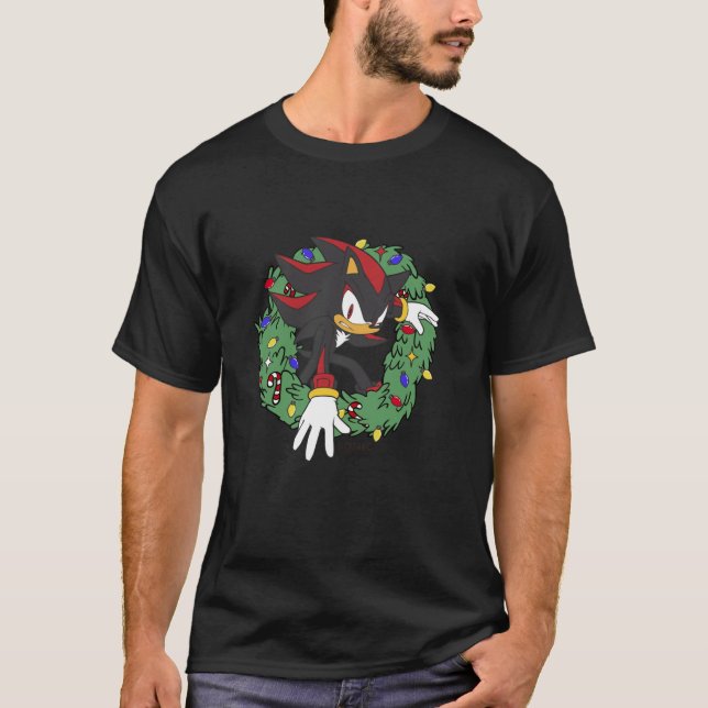 Sonic the Hedgehog jul Shadow X Mas Wandeans T Shirt (Framsida)