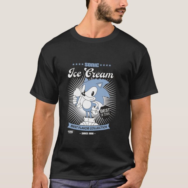 Sonic the Hedgehog Sonic Ice Cream Best in Town VI T Shirt (Framsida)