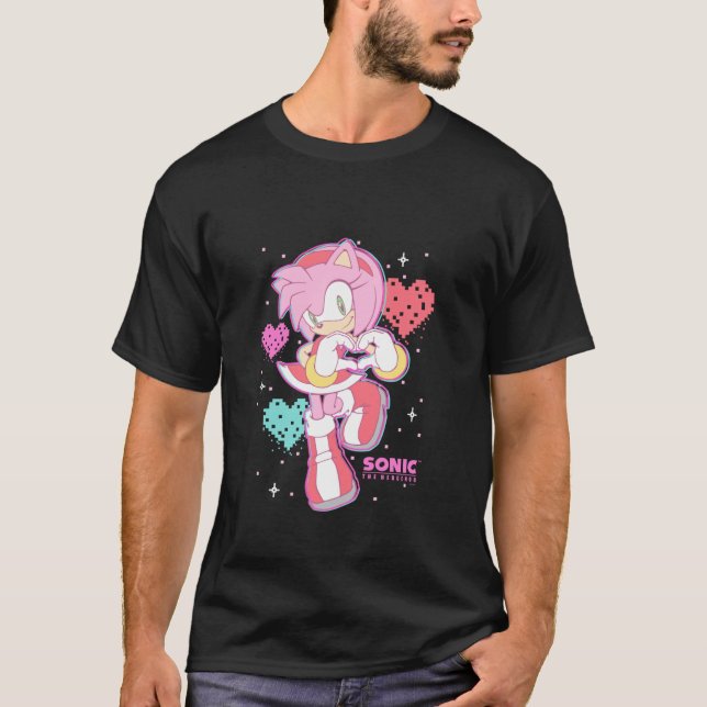 Sonic The Hedgehog Valentine Day Cute Amy Ro R T Shirt (Framsida)