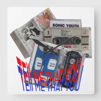 SONIC YOUTH CASSETTE BAND coola art Fyrkantig Klocka