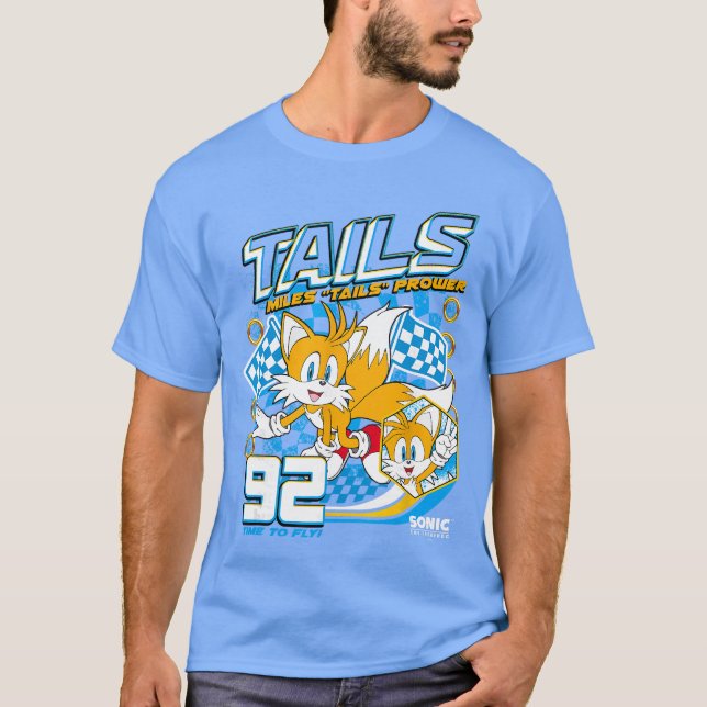 Soniche Hedgehog Milesails Prower 92 Racing Poster T Shirt (Framsida)
