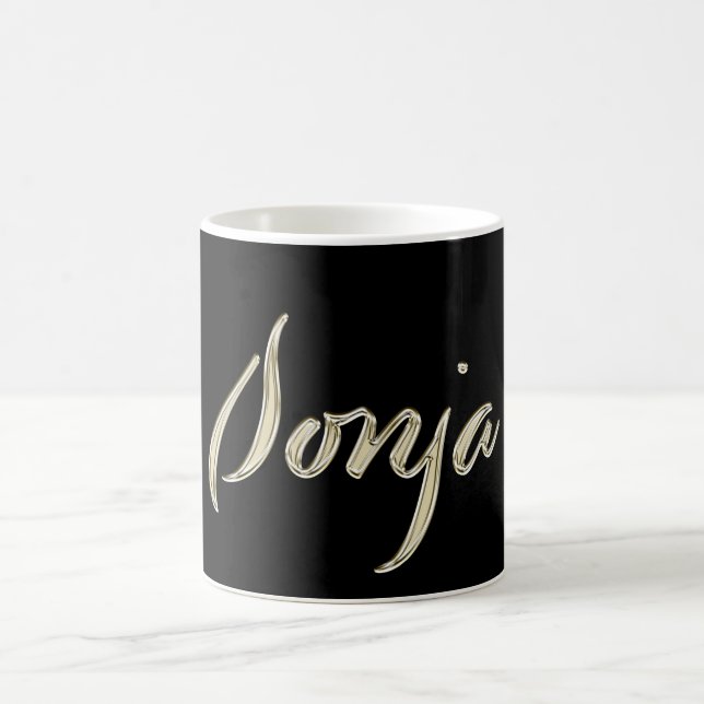 Sonja white gold Handwriting Tasse Kaffeetasse Kaffemugg (Center)