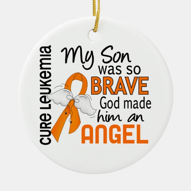 SonLeukemia för ängel 2 Julgransprydnad Keramik (Framsidan)