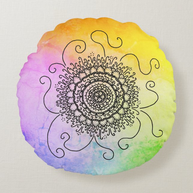 Sonne Mandala Rund Kudde (Framsidan)