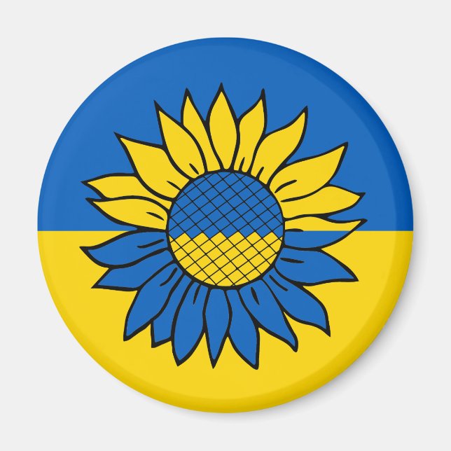 Sonnenblume vor der ukrainischen Flagge Magnet (Framsidan)